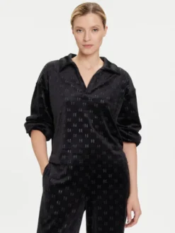 KARL LAGERFELD Bluzka A4W44007 Czarny Regular Fit