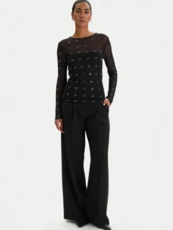 KARL LAGERFELD Bluzka B1W17024 Czarny Slim Fit