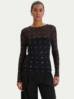 KARL LAGERFELD Bluzka B1W17024 Czarny Slim Fit