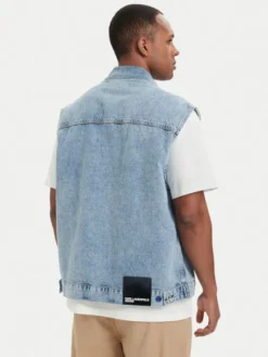 Karl Lagerfeld Jeans Kamizelka B2M14024 Niebieski jasny Regular Fit