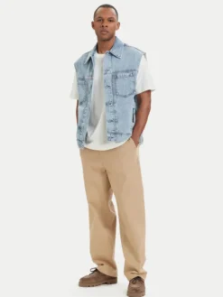 Karl Lagerfeld Jeans Kamizelka B2M14024 Niebieski jasny Regular Fit