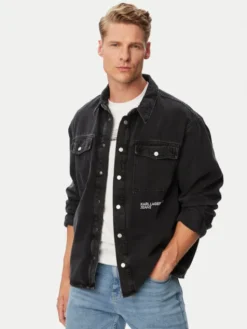 Karl Lagerfeld Jeans Kurtka jeansowa B3M16005 Czarny Regular Fit