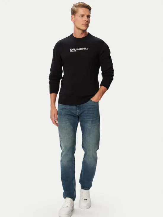 Karl Lagerfeld Jeans Sweter B3M18041 Czarny Regular Fit