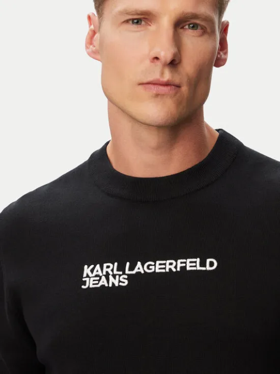 Karl Lagerfeld Jeans Sweter B3M18041 Czarny Regular Fit