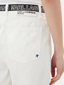 Karl Lagerfeld Jeans Szorty jeansowe A2W10039 Biały Regular Fit