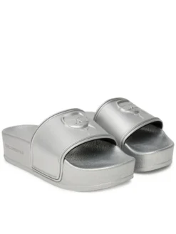 KARL LAGERFELD Klapki Kondo Maxi KL80819M Srebrny