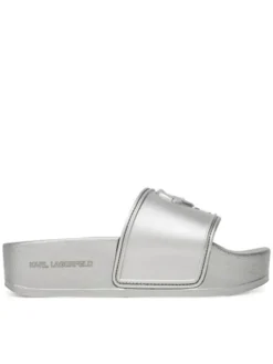 KARL LAGERFELD Klapki Kondo Maxi KL80819M Srebrny