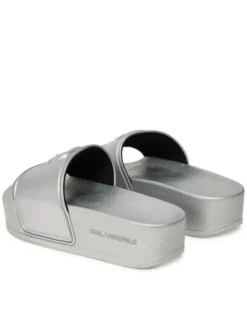 KARL LAGERFELD Klapki Kondo Maxi KL80819M Srebrny