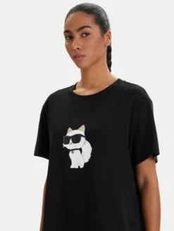 KARL LAGERFELD Koszula nocna B1W45003 Czarny Relaxed Fit