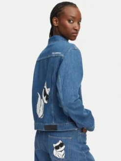 KARL LAGERFELD Kurtka jeansowa B3W14010 Niebieski Regular Fit
