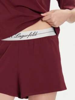 KARL LAGERFELD Piżama A4W45012 Bordowy Regular Fit