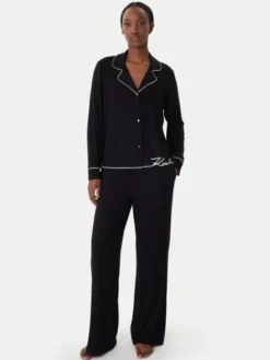 KARL LAGERFELD Piżama B1W45010 Czarny Relaxed Fit
