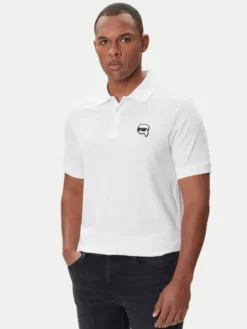 KARL LAGERFELD Polo 745710 500224 Biały Regular Fit