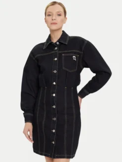 KARL LAGERFELD Sukienka jeansowa A4W13019 Granatowy Relaxed Fit