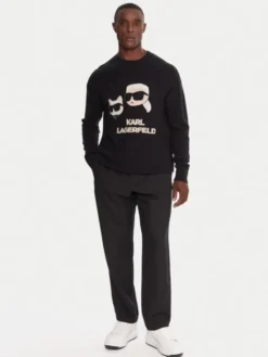 KARL LAGERFELD Sweter 655030 554306 Czarny Regular Fit