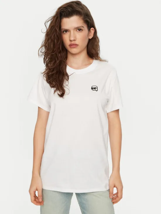 KARL LAGERFELD T-Shirt A1W17025 Biały Relaxed Fit