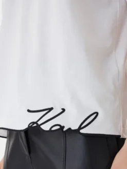 KARL LAGERFELD T-Shirt B1W17031 Biały Relaxed Fit