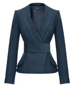 Kasia Zapała Marynarka Celeste blue Niebieski Slim Fit
