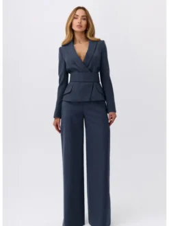 Kasia Zapała Marynarka Celeste blue Niebieski Slim Fit