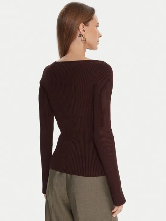 Kontatto Sweter 3M0830C Brązowy Slim Fit