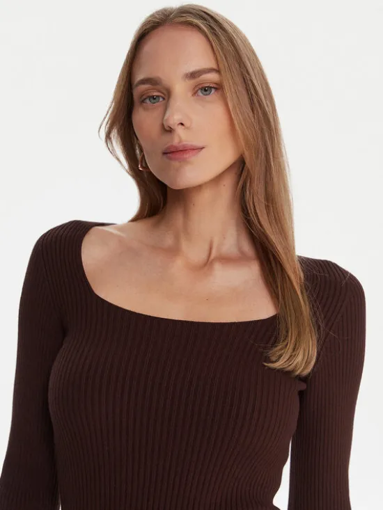 Kontatto Sweter 3M0830C Brązowy Slim Fit