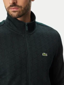 Lacoste Bluza SH1368 Zielony ciemny Regular Fit