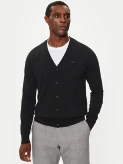 Lacoste Kardigan AH5665 Czarny Regular Fit