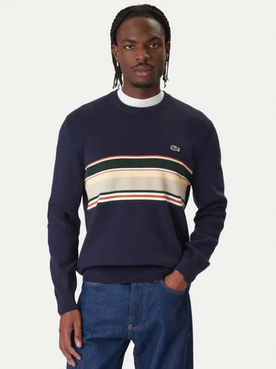 Lacoste Sweter AH5944 Granatowy Regular Fit