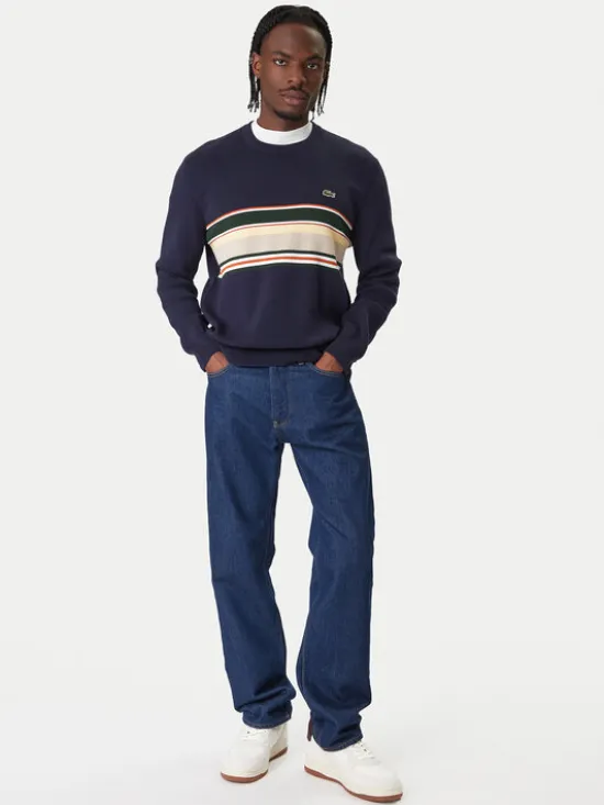 Lacoste Sweter AH5944 Granatowy Regular Fit