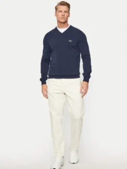 Lacoste Sweter AH1951 Granatowy Regular Fit