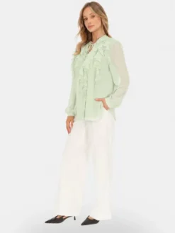 L’AF Bluzka Boho Zielony jasny Regular Fit
