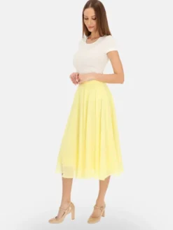 L’AF Spódnica midi Dori Żółty Regular Fit
