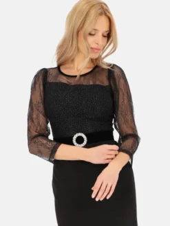 L’AF Sukienka wieczorowa Leona Czarny Regular Fit