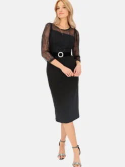 L’AF Sukienka wieczorowa Leona Czarny Regular Fit