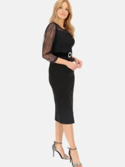 L’AF Sukienka wieczorowa Leona Czarny Regular Fit