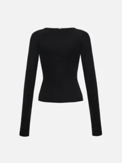 La Mania Longsleeve ESTHER Czarny Basic Fit