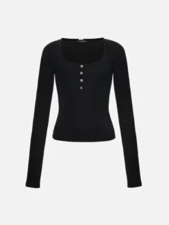 La Mania Longsleeve ESTHER Czarny Basic Fit