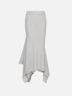 La Mania Spódnica midi MALORIE Szary jasny Basic Fit