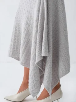 La Mania Spódnica midi MALORIE Szary jasny Basic Fit
