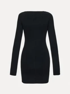 La Mania Sukienka dzianinowa VENUS Czarny Basic Fit