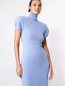 La Mania Sukienka dzianinowa NOIR Niebieski Basic Fit