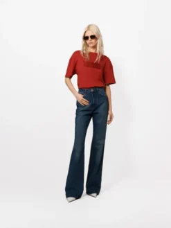 La Mania T-Shirt ALISA Czerwony ciemny Basic Fit