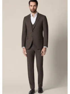 Lancerto Garnitur Ceuta GA073126000014 Brązowy Slim Fit