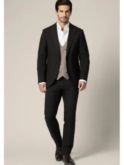 Lancerto Garnitur Durham GA073225000004 Brązowy Slim Fit