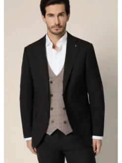 Lancerto Garnitur Durham GA073225000004 Brązowy Slim Fit