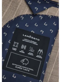 Lancerto Garnitur Livade GA073125000014 Beżowy Slim Fit