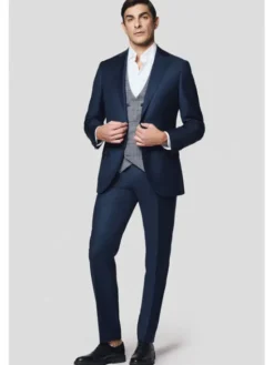 Lancerto Garnitur Manzanillo GA073125000028 Granatowy Slim Fit