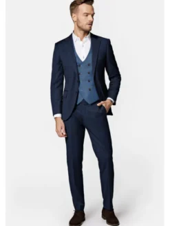 Lancerto Garnitur Montreal GA073123000008 Granatowy Slim Fit
