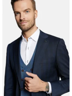 Lancerto Garnitur Montreal GA073123000008 Granatowy Slim Fit
