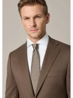 Lancerto Garnitur Pontevedra GA073126000013 Brązowy Slim Fit